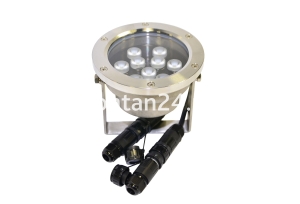 Подводный светодиодный прожектор (LED) 9 диодов, 45°, 12V.DC, холодный белый Подводный светодиодный прожектор (LED) 9 диодов, 45°, 12V.DC, холодный белый